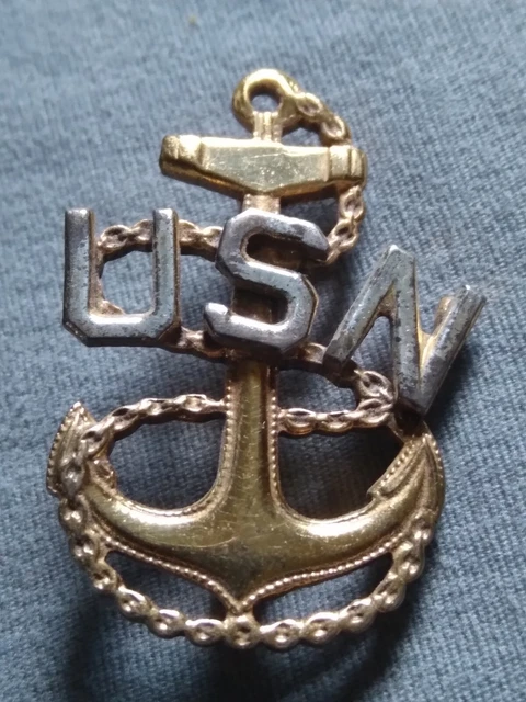 Vintage Ww2 Era Usn United States Navy Sterling Silver Badge 4400 Picclick