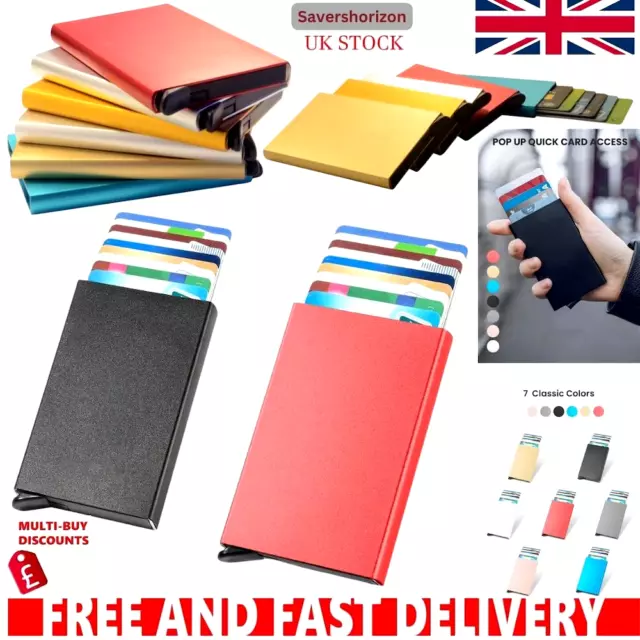 Wallet Card Holder Credit Metal RFID Blocking Minimal Slim Mens Money Men Pocket