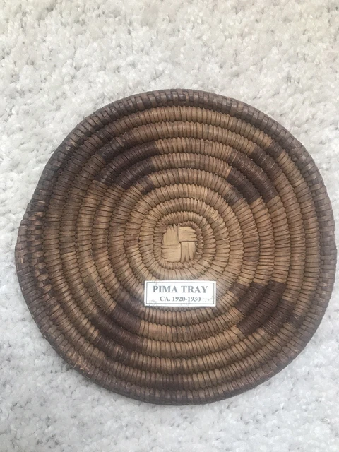Native American PIMA BASKETRY TRAY, 5 1/2 Inches in Diameter, Ca. 1920-1930
