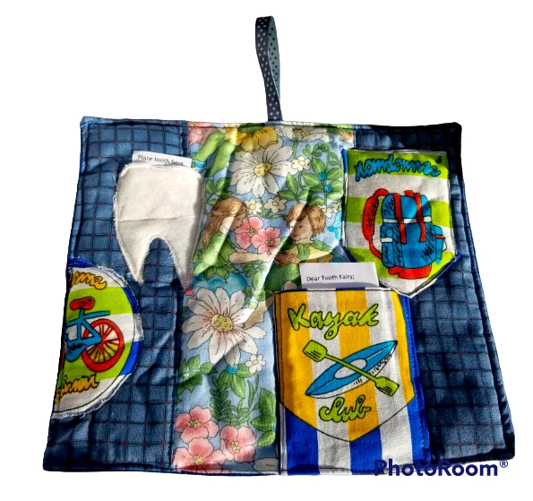 Tooth Fairy Hanger Pouch Homemade Quilted Unisex Boys and Girls