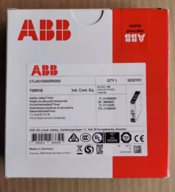 ABB Safety Relays Sentry TSR10 24VDC Sentry TSR20 24VDC