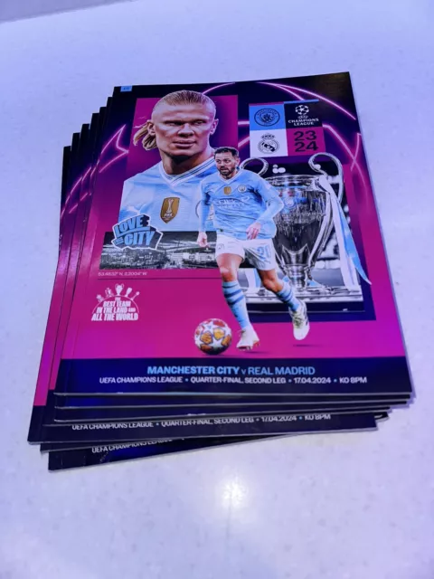 Manchester City vs Real Madrid Official Matchday Programme 17/4/2024