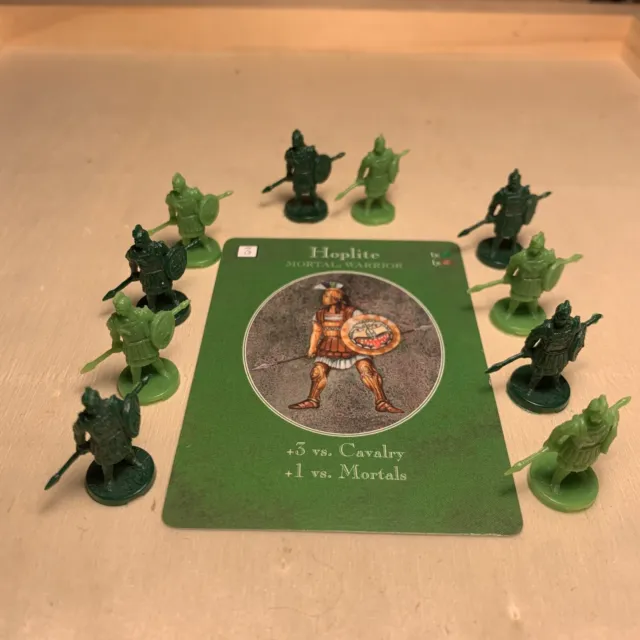 Hopelite Warriors 10 Tokens & Battle Card for AGE OF MYTHOLOGY Game Greek Parts