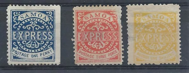 Timbres Samoa 1877 lot de 3 n°1a-2-5 côte 230€