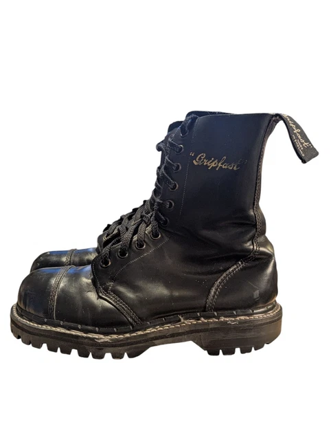 UK-6 US-7 GRIPFAST Originals England Black Leather Steel Toe  display picture 1