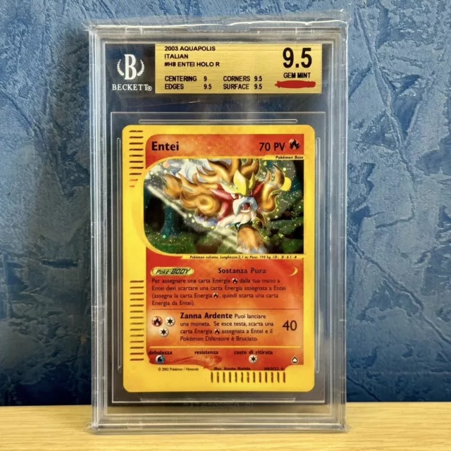 Pokemon Card Entei H8/H32 - Aquapolis - ITA - Holo BGS 9,5 Gem Mint E-Series