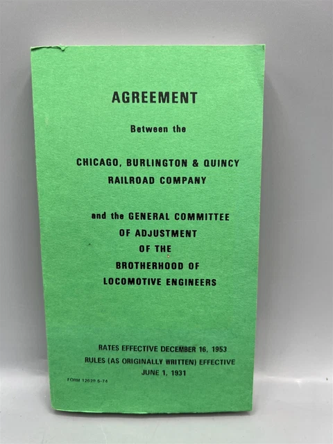 Agreement Chicago Burlington & Quincy Railroad Company December 1953