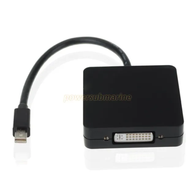 Mini DisplayPort Thunderbolt to DVI VGA HDMI Adapter cable 3 in1 F MacBook iMac