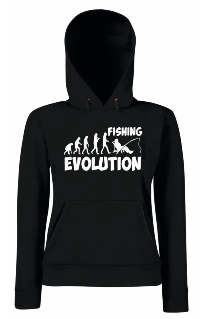 Felpa Fishing Evolution Pescatore Pesca t-shirt divertente cotone 100%