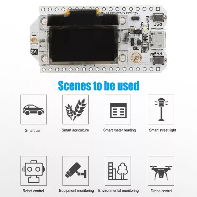 Kit De Carte De Développement Sx1276 + Puce Esp32 Sans Module Wifi Lora 868915mh