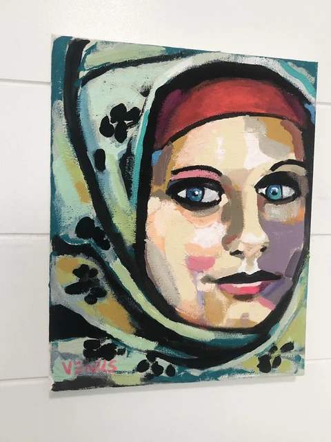 ORIGINAL PAINTING Abstract Impressionism Portrait Women Small Canvas Art COA