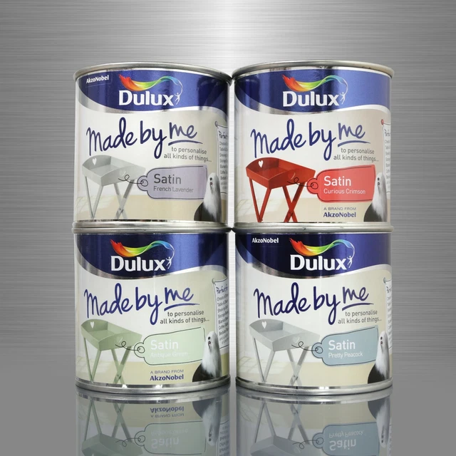 1 LITRE (4 x 250ml) Dulux Made By Me Satin Paint Upcycle Shabby Chic