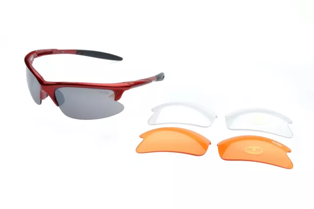 RAVS - Radbrille - Sportbrille -Sonnenbrille Fahrradbrille inkl. 3 Wechselgläser
