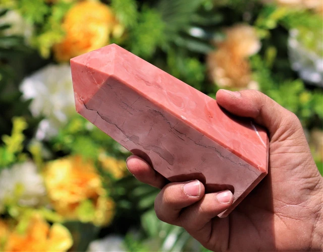 150MM Natural Pink Bustamite 4 Faceted Metaphysical Healing Power Obelisk Tower 150MM Natural Pink Bustamite 4 Faceted Metaphysical Healing Power Obelisk Tower
