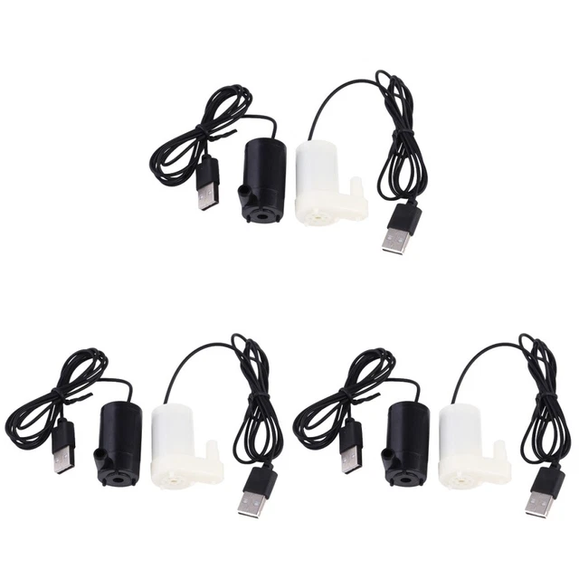 6 pcs USB 5V Plunger Pump Miniature Submersible Pump with 1M Power Cord for