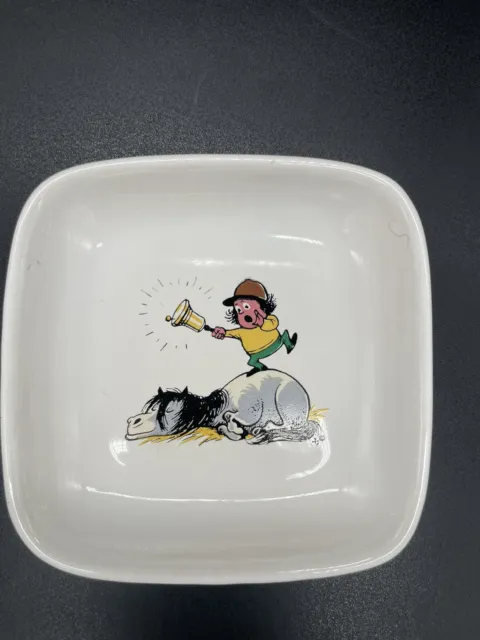 Devon Pottery Kid Pony Mouse Small Square Plate 4.5” Made in England Set of Two