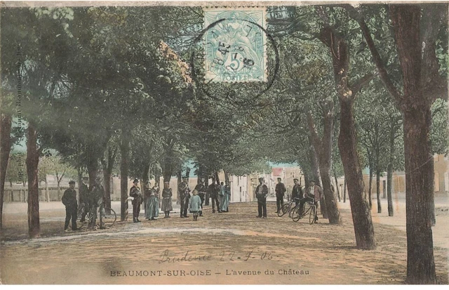 95 Beaumont Sur Oise Af#Dc468 L Avenue Du Chateau Sous Les Arbres Habitants Et
