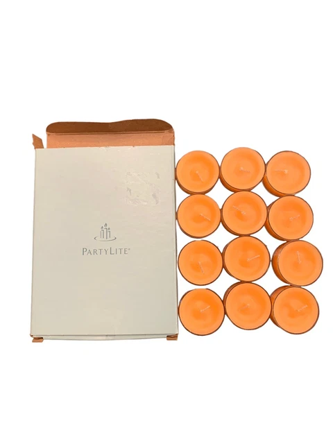 PartyLite NECTARINI Universal Tealights V04319 1 docena 12 nuevo en caja