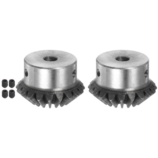 2pcs Bevel Gears 2M 20 Teeth 8mm Shaft Hole Tapered Bevel Pinion Gear