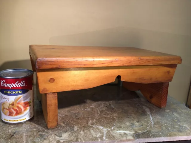 Antique Step Stool Rustic Footstool  Sturdy & ￼Signed 6" Tall 14” X 8” Handmade