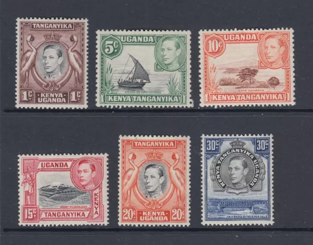 British KUT: 1938 George VI Part Set of 6 Stamps to 30c Mint EH121