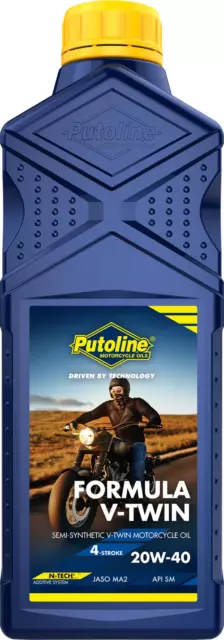 Putoline Formula V-Twin 20W/40 Semi Synthétique N-Tech Moto Huile 1L