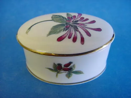 Princess Royale English Made Fine Bone China Oval Trinket Box Herbs