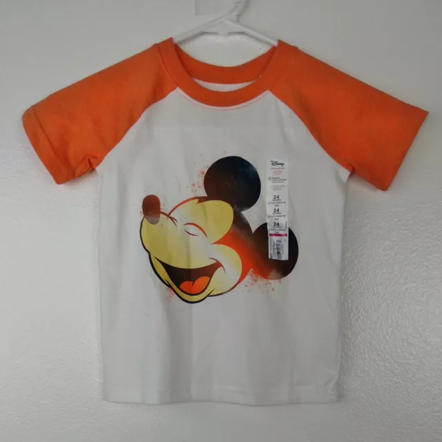 Jumping Beans Disney T-shirt 24M Toddler Boy Tee Mickey White Orange