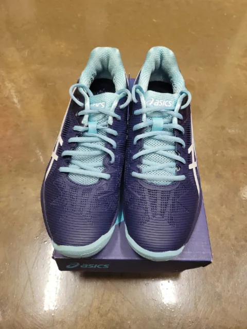 Asics Gel-Solution Speed 3 Blue Synthetic Womens Lace Up Tennis Pickleball Shoe 2