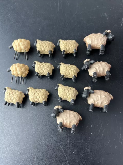 Primitive Resin B Lloyd And Unbranded Mini Sheep Lot Of 13