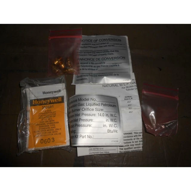 HONEYWELL 11261R04865 NATURAL TO LP GAS CONVERSION KIT FOR 30k-75k BTU HEATERS
