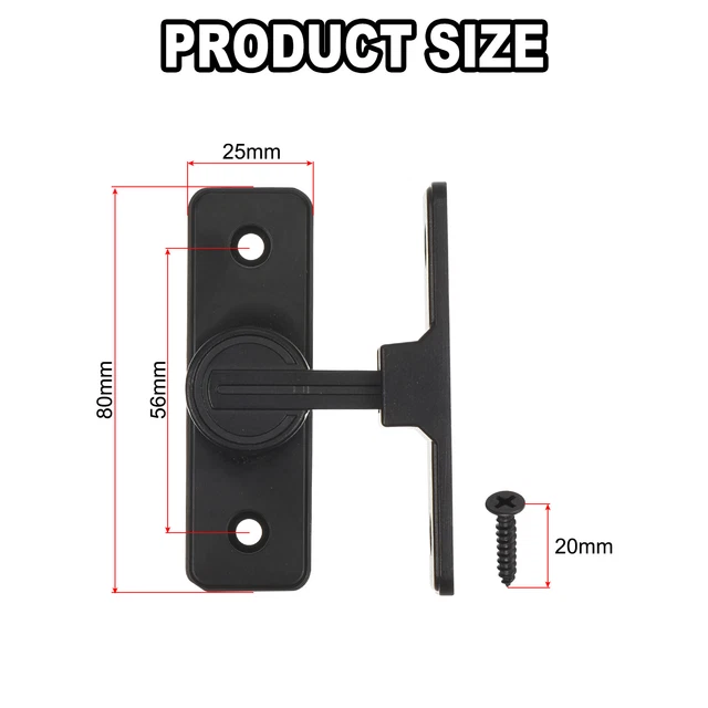 Barn Door Lock Sliding Barn Door Latch Lock 90 Degree Gate Latch Black Light 2