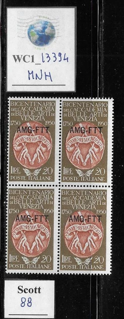 WC1_13394. ITALY:TRIESTE FTT. Block of 1950 VENICE ART ACADEMY. Scott 88. MNH