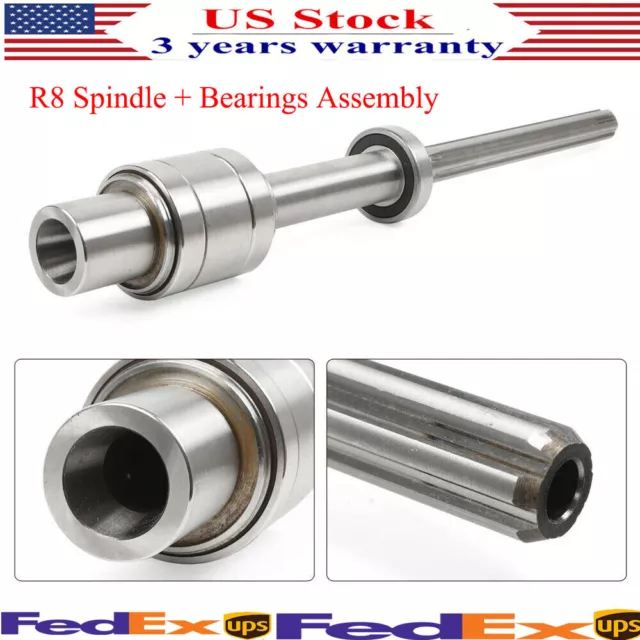 Milling Machine Parts  R8 Spindle 545mm + Bearings Assembly Kit