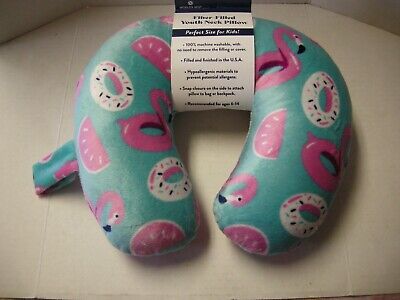 World's Best Youth Travel Neck Pillow By Wolfe Mfg, Flamingo Theme,One Size, New