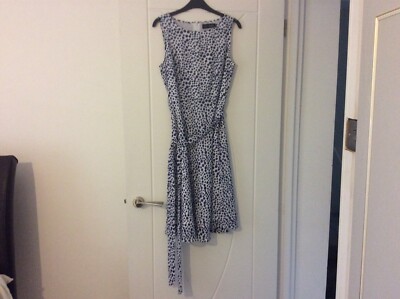 Body flirt white spotted dress with navy blue spots with matching belt