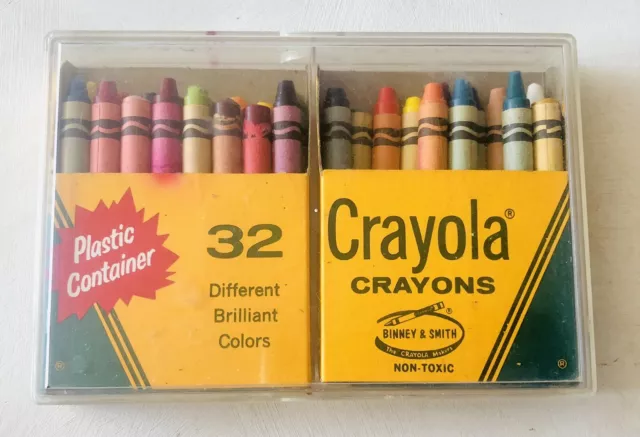 VINTAGE CRAYOLA CRAYONS Retired Colors Open Box of 29 Binney & Smith ...