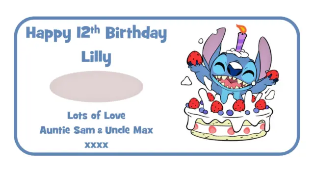 Stitch Disney Personalised Birthday Scratch Card Surprise Reveal Ticket Gift