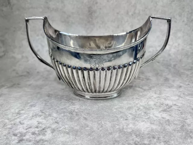 Silver Plated Art Deco Oval Sugar Bowl