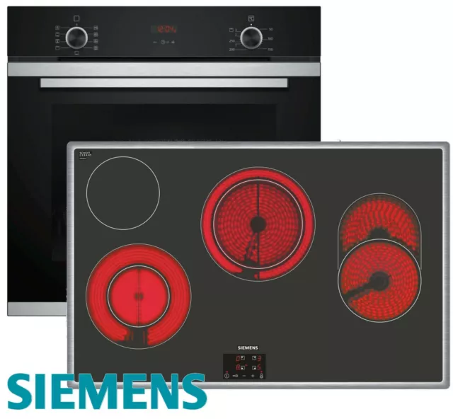 Herd Set Autark Siemens Einbaubackofen Teleskopauszug+ Kochfeld Rahmen 80 cm Neu