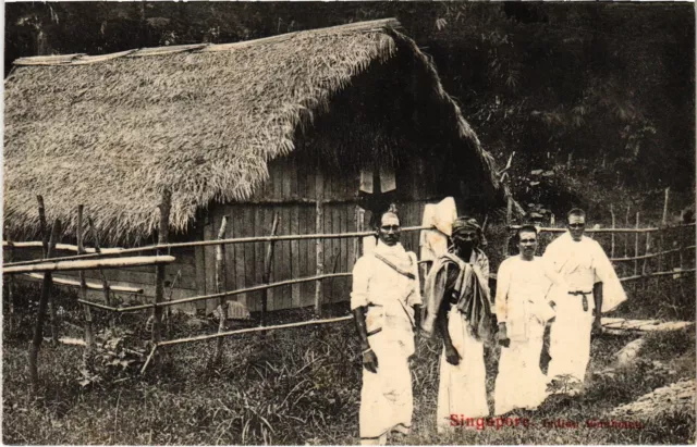 PC SINGAPORE, INDIAN WASHMEN, VINTAGE POSTCARD (b1824)