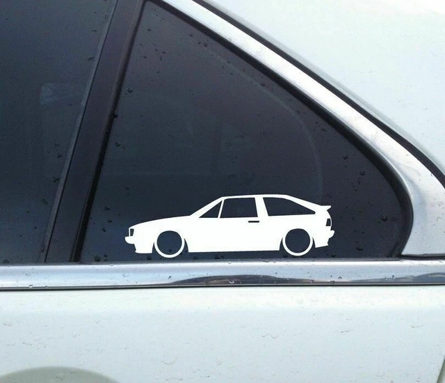 2x Lowered car outline stickers - for VW Scirocco Mk2 classic volkswagen L686