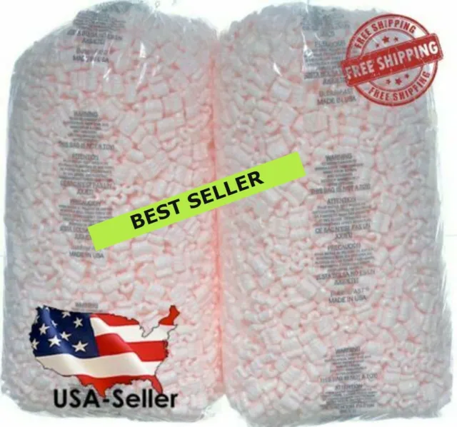 Anti Static USA Packing Peanuts Shipping Loos Fill 52 Gallons 7 Cubic Feet Pink