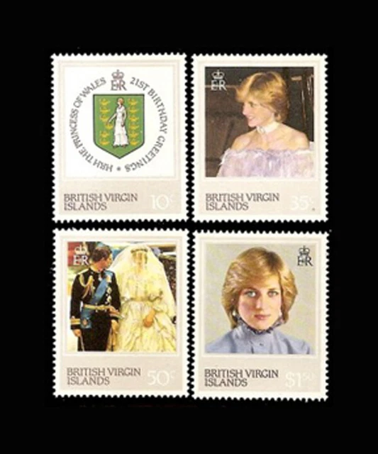 VIRGIN IS, Sc #422-25, MNH, 1982, Hummingbirds, Flowers