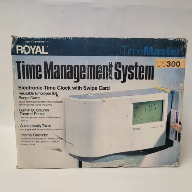 Royal Time Management System CS300 Electronic Time Clock With Swipe Cards