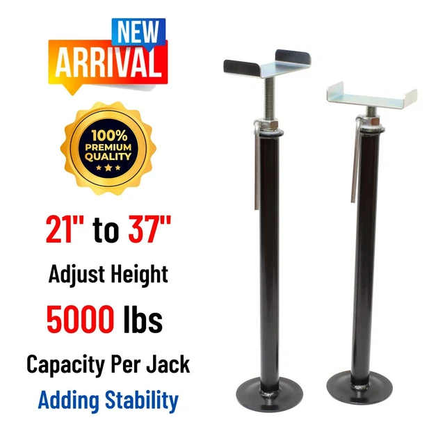 RV SLIDE OUT Stabilizer Jacks Frame Support Stands 21"-37" Travel