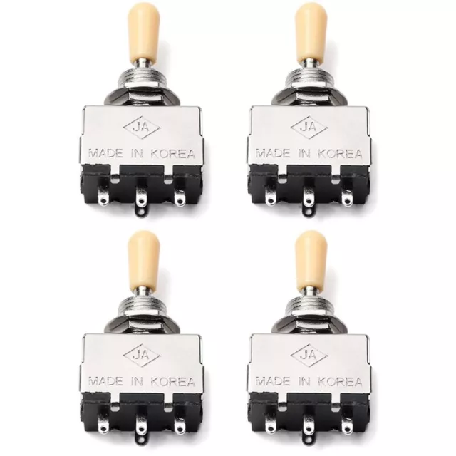 4Xid Knob Shaft Box  for  Sg 3 Way Pickup Selector Toggle Switch, Beige Tip F5W3