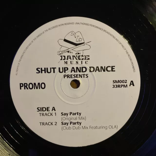 Shut Up And Dance - Say Party Promo 12” Single 3