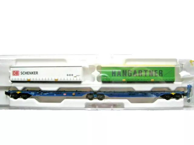 Fleischmann N 825325 vagón doble SCHENKER HANGARTNER DB NUEVO en 825304 825028 2