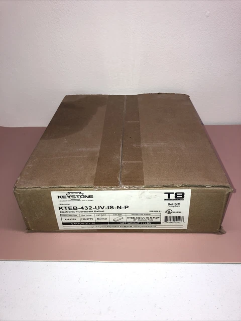 Lot of 10, NIB, KTEB-432-UV-IS-N-P Electronic Ballast, 4x lamp, F32T8, Hi-Power